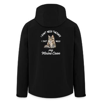 Thérapie Maine Coon - Veste softshell homme en polyester recyclé Stanley/Stella - noir - Dos - AI Model Male 185 light (185cm)