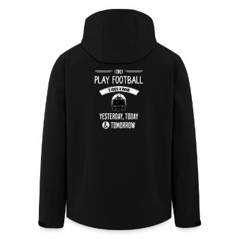 Funny Football Quote - Men’s Recycled Softshell Jacket by Stanley/Stella - black - Back - AI Model Male 185 light (185cm)