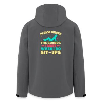 Fitness Fanatics Ignore The Sounds Make Sit-Ups - Recycelte Männer Softshell-Jacke von Stanley/Stella - Schwarz - Hinten - AI Model Male 185 light (185cm)