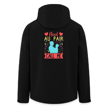 Nourrice Besoin d’une Nounou Appelez-moi Nounou - Veste softshell homme en polyester recyclé Stanley/Stella - noir - Dos - AI Model Male 185 light (185cm)