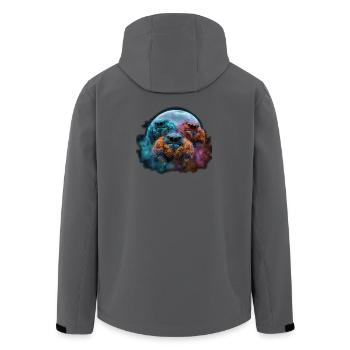 Chibi Jumping Spiders Galaxy Moon Kawaii Anime - Veste softshell homme en polyester recyclé Stanley/Stella - noir - Dos - AI Model Male 185 light (185cm)