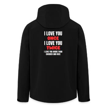 Amour au poulet et riz - Veste softshell homme en polyester recyclé Stanley/Stella - noir - Dos - AI Model Male 185 light (185cm)