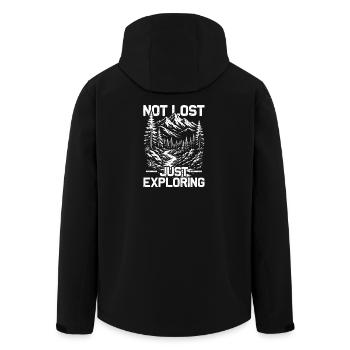 Pas perdu : il ne reste pas perdu en explorant la randonnée des montagnes et l’alpinisme - Veste softshell homme en polyester recyclé Stanley/Stella - noir - Dos - AI Model Male 185 light (185cm)