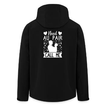 Un prestataire de garde d’enfants a besoin d’une fille au pair, appelez-moi garderie - Veste softshell homme en polyester recyclé Stanley/Stella - noir - Dos - AI Model Male 185 light (185cm)