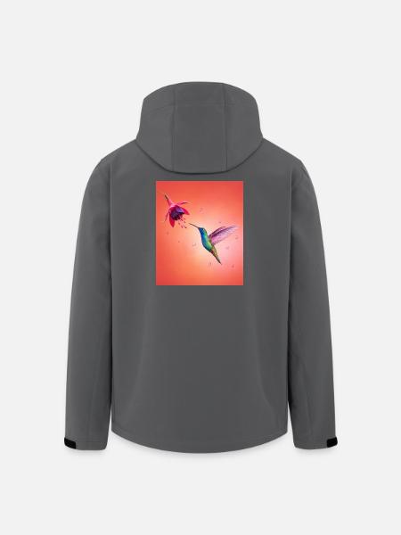 Hummingbird flies to bloom - Men’s Recycled Softshell Jacket by Stanley/Stella - black