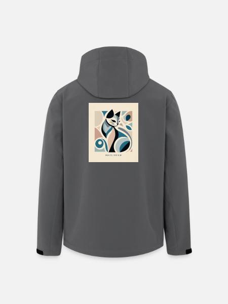 Perfectly Unbothered – Mid Century Cat - Men’s Recycled Softshell Jacket by Stanley/Stella - black