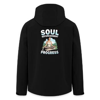 Régénération de l’âme en cours de méditation yoga - Veste softshell homme en polyester recyclé Stanley/Stella - noir - Dos - AI Model Male 185 light (185cm)