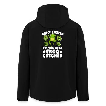 Attrape-grenouilles, la meilleure grenouille attrape-grenouille - Veste softshell homme en polyester recyclé Stanley/Stella - noir - Dos - AI Model Male 185 light (185cm)