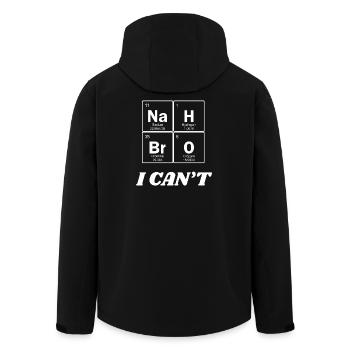 NaHBrO I Can't Chemistry Graphic T-Shirt — Lustig - Recycelte Männer Softshell-Jacke von Stanley/Stella - Schwarz - Hinten - AI Model Male 185 light (185cm)