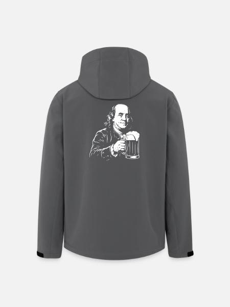 Benjamin Franklin drinking beer. - Men’s Recycled Softshell Jacket by Stanley/Stella - black