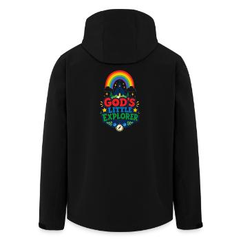 God's Little Explorer - Men’s Recycled Softshell Jacket by Stanley/Stella - black - Back - AI Model Male 185 light (185cm)