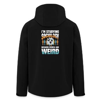 J’étudie la sociologie parce que les gens sont bizarres - Veste softshell homme en polyester recyclé Stanley/Stella - noir - Dos - AI Model Male 185 light (185cm)
