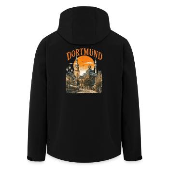  Vintage Dortmund Skyline historische - Recycelte Männer Softshell-Jacke von Stanley/Stella - Schwarz - Hinten - AI Model Male 185 light (185cm)