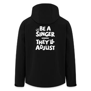 Be a Singer. They’ll adjust. - Recycelte Männer Softshell-Jacke von Stanley/Stella - Schwarz - Hinten - AI Model Male 185 light (185cm)