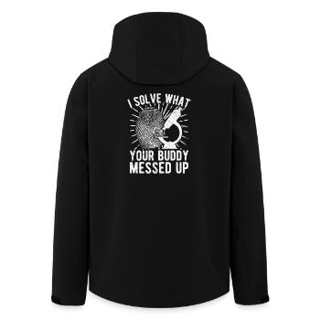 Forensic Analyst Solve What Buddy Messed Up Squad - Recycelte Männer Softshell-Jacke von Stanley/Stella - Schwarz - Hinten - AI Model Male 185 light (185cm)
