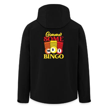 Bingo Game Gimme Some Bingo - Recycelte Männer Softshell-Jacke von Stanley/Stella - Schwarz - Hinten - AI Model Male 185 light (185cm)