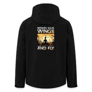  Spread Your Wings And Fly Yoga Meditation - Recycelte Männer Softshell-Jacke von Stanley/Stella - Schwarz - Hinten - AI Model Male 185 light (185cm)