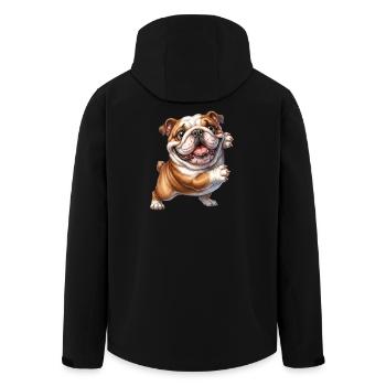 Fröhliches Bulldoggenmotiv - Recycelte Männer Softshell-Jacke von Stanley/Stella - Schwarz - Hinten - AI Model Male 185 light (185cm)
