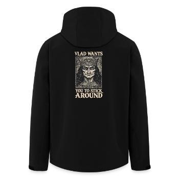 Vlad – König der Dunkelheit - Recycelte Männer Softshell-Jacke von Stanley/Stella - Schwarz - Hinten - AI Model Male 185 light (185cm)