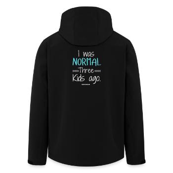 J’étais normale il y a trois enfants Maman drôle - Veste softshell homme en polyester recyclé Stanley/Stella - noir - Dos - AI Model Male 185 light (185cm)