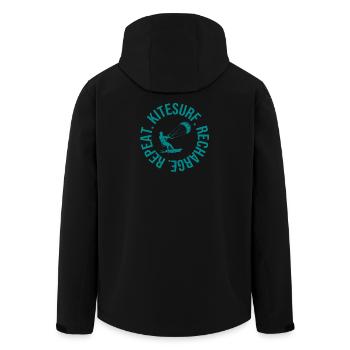 Kitesurf. Recharge. Repeat. – Kitesurfing T-Shirt  - Recycelte Männer Softshell-Jacke von Stanley/Stella - Schwarz - Hinten - AI Model Male 185 light (185cm)