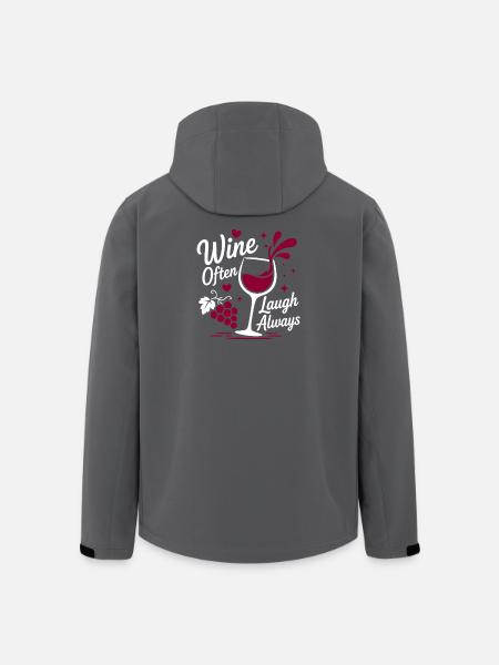 Wine Often Laugh Always - Men’s Recycled Softshell Jacket by Stanley/Stella - black