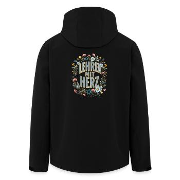 Lehrer mit Herz! - Recycelte Männer Softshell-Jacke von Stanley/Stella - Schwarz - Hinten - AI Model Male 185 light (185cm)