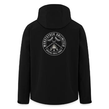 Grill à bâtonnets de saucisse - Veste softshell homme en polyester recyclé Stanley/Stella - noir - Dos - AI Model Male 185 light (185cm)