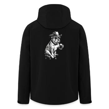 Cowboy Hund Bier Lustiger Bulldogge - Recycelte Männer Softshell-Jacke von Stanley/Stella - Schwarz - Hinten - AI Model Male 185 light (185cm)