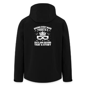 Circus Graphic Behind Every Mask Is A Story Circus - Recycelte Männer Softshell-Jacke von Stanley/Stella - Schwarz - Hinten - AI Model Male 185 light (185cm)