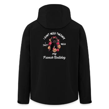 Französische Bulldoggentherapie - Recycelte Männer Softshell-Jacke von Stanley/Stella - Schwarz - Hinten - AI Model Male 185 light (185cm)