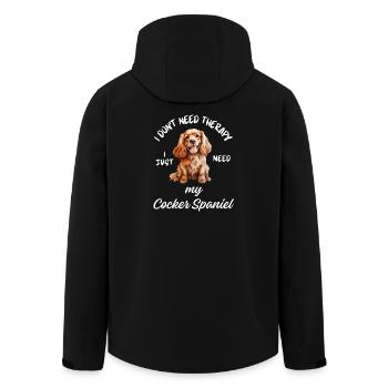 Thérapie avec le cocker spaniel - Veste softshell homme en polyester recyclé Stanley/Stella - noir - Dos - AI Model Male 185 light (185cm)