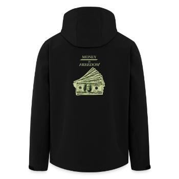L’argent est la liberté Mentalité de richesse Conception du dollar - Veste softshell homme en polyester recyclé Stanley/Stella - noir - Dos - AI Model Male 185 light (185cm)