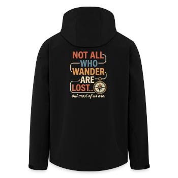 Nicht alle, die wandern, sind verloren – Wander-T-Shirt - Recycelte Männer Softshell-Jacke von Stanley/Stella - Schwarz - Hinten - AI Model Male 185 light (185cm)