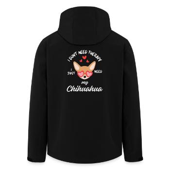 Chihuahua Therapy Dog - Men’s Recycled Softshell Jacket by Stanley/Stella - black - Back - AI Model Male 185 light (185cm)