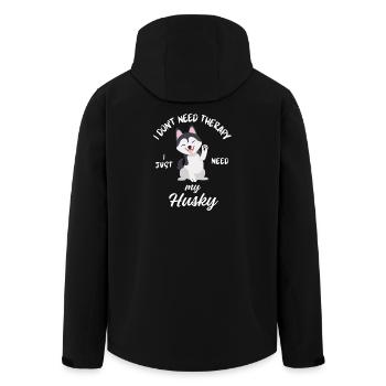 Husky Therapy Dog - Men’s Recycled Softshell Jacket by Stanley/Stella - black - Back - AI Model Male 185 light (185cm)