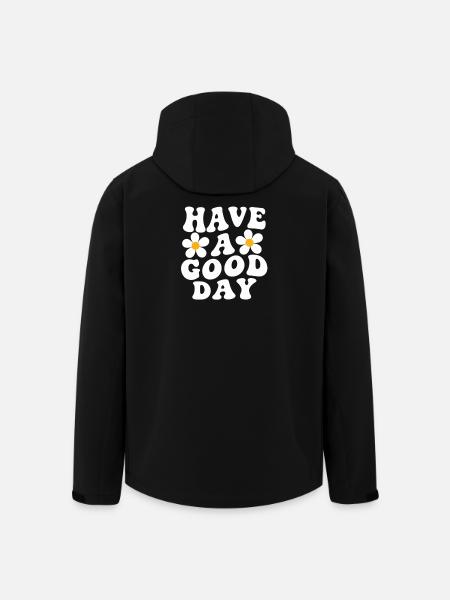 Have a Good Day Daisy Motif - Men’s Recycled Softshell Jacket by Stanley/Stella - black