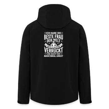  Ich Habe Die Beste Frau Der Welt Aber Sie Ist Ein - Recycelte Männer Softshell-Jacke von Stanley/Stella - Schwarz - Hinten - AI Model Male 185 light (185cm)