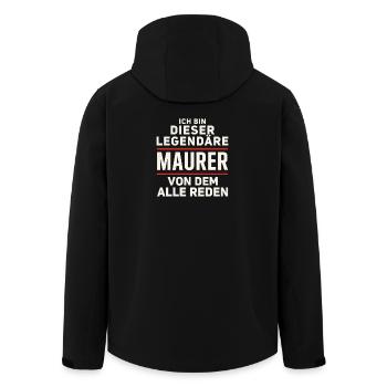 Ich Bin Dieser Legendäre Maurer Von Dem Alle Reden - Recycelte Männer Softshell-Jacke von Stanley/Stella - Schwarz - Hinten - AI Model Male 185 light (185cm)