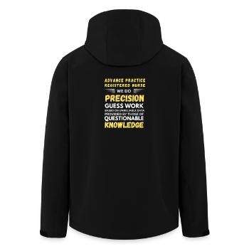 Fortgeschrittene Praxis als registrierte Krankenschwester Wir machen Präzision - Recycelte Männer Softshell-Jacke von Stanley/Stella - Schwarz - Hinten - AI Model Male 185 light (185cm)