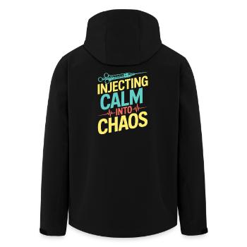 Anesthesiologist Calm Into Chaos Anesthesia - Men’s Recycled Softshell Jacket by Stanley/Stella - black - Back - AI Model Male 185 light (185cm)