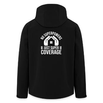 Insurance Agent Costume Super Coverage Medicare - Men’s Recycled Softshell Jacket by Stanley/Stella - black - Back - AI Model Male 185 light (185cm)