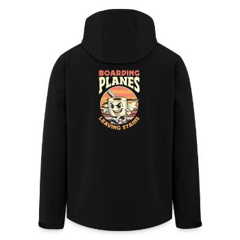 Das Einsteigen In Flugzeuge lustig - Recycelte Männer Softshell-Jacke von Stanley/Stella - Schwarz - Hinten - AI Model Male 185 light (185cm)