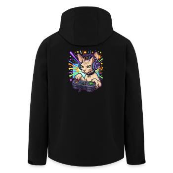 Sphynx Cat Gamer - Recycelte Männer Softshell-Jacke von Stanley/Stella - Schwarz - Hinten - AI Model Male 185 light (185cm)