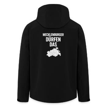 Mecklenburg Dürfen Das - Recycelte Männer Softshell-Jacke von Stanley/Stella - Schwarz - Hinten - AI Model Male 185 light (185cm)