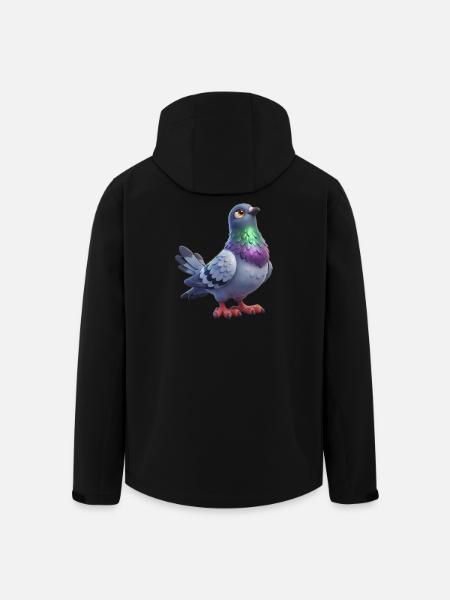 Farbenfrohes Taubenthema - Recycelte Männer Softshell-Jacke von Stanley/Stella - Schwarz
