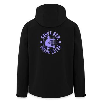 Fitness Fanatics Squat Now Break Later - Recycelte Männer Softshell-Jacke von Stanley/Stella - Schwarz - Hinten - AI Model Male 185 light (185cm)