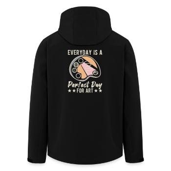 Artist Painter Graphic Perfect Day For Art Gifts - Men’s Recycled Softshell Jacket by Stanley/Stella - black - Back - AI Model Male 185 light (185cm)