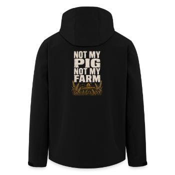 Not My Pig Not My Farm Farm Pigs - Men’s Recycled Softshell Jacket by Stanley/Stella - black - Back - AI Model Male 185 light (185cm)