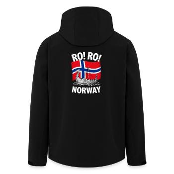 RO RO NORWAY Viking Ship Norway Flag - Men’s Recycled Softshell Jacket by Stanley/Stella - black - Back - AI Model Male 185 light (185cm)